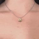 Luca Barra - Collana Donna Ip Gold - Rosa Girevole - Cristallo Bianco