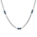 Luca Barra - Collana Uomo Acciaio - Ematite Blu - Stile Moderno