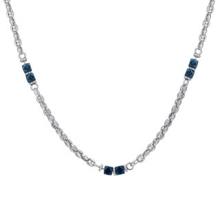 Luca Barra - Collana Uomo Acciaio - Ematite Blu - Stile Moderno