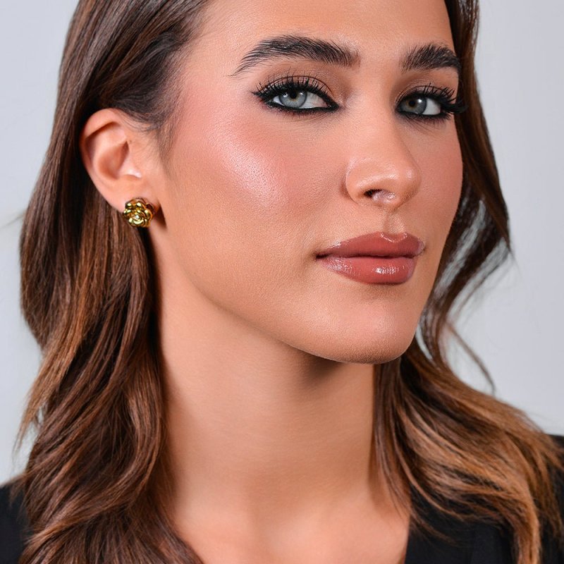 Luca Barra - Orecchini Donna - Acciaio Ip Gold - Rosa Girevole