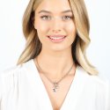 Luca Barra - Collana Donna Acciaio - Stella - Cristalli Bianchi