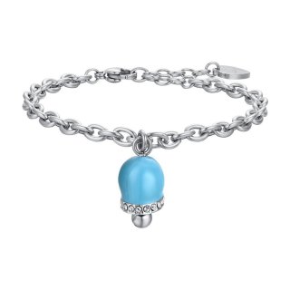 Luca Barra - Bracciale Donna Acciaio - Smalto Turchese - Cristalli