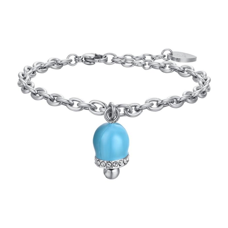 Luca Barra - Bracciale Donna Acciaio - Smalto Turchese - Cristalli