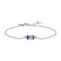 Luca Barra - Bracciale Donna Acciaio - Zirconi Viola - Zirconi Bianchi