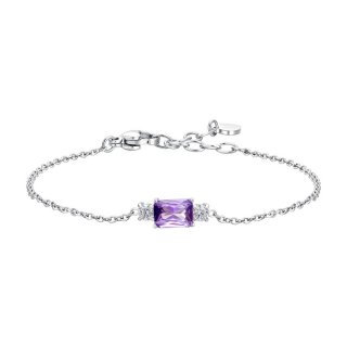 Luca Barra - Bracciale Donna Acciaio - Zirconi Viola - Zirconi Bianchi