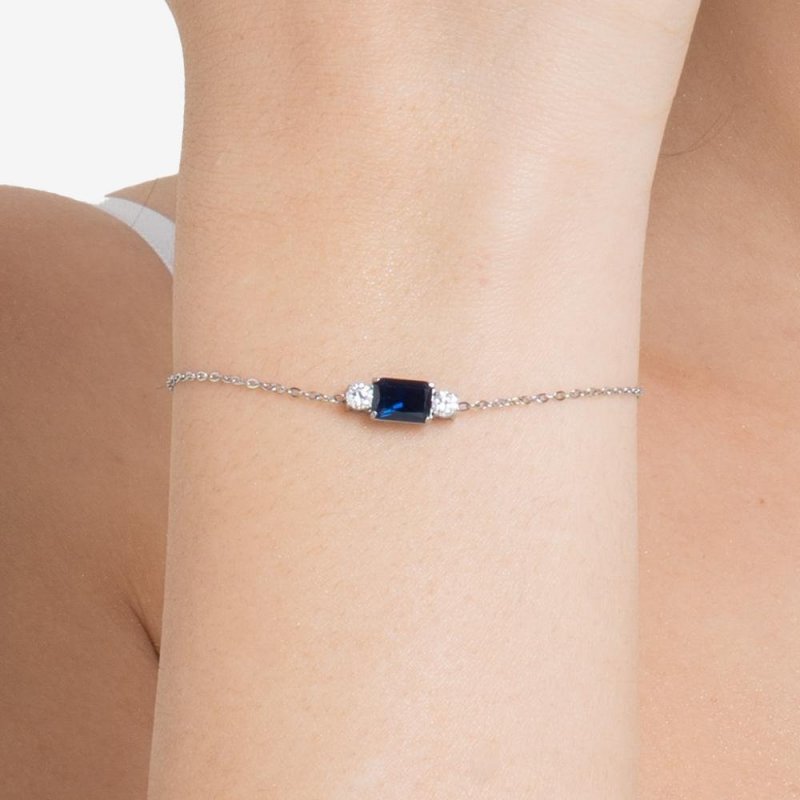 Luca Barra - Bracciale Donna Acciaio - Zirconi Blu - Zirconi Bianchi