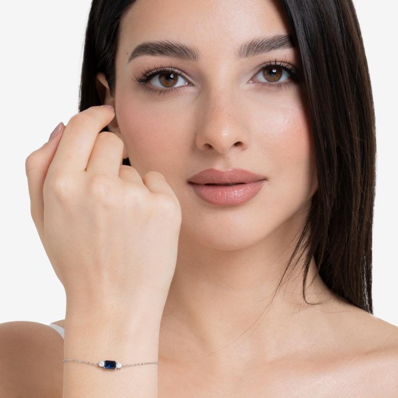 Luca Barra - Bracciale Donna Acciaio - Zirconi Blu - Zirconi Bianchi