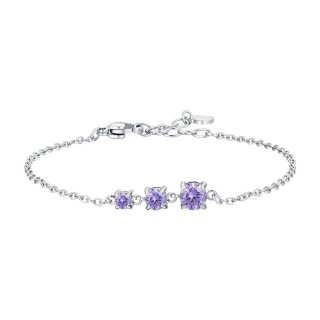 Luca Barra - Bracciale Donna Acciaio - Zirconi Viola - Elegante