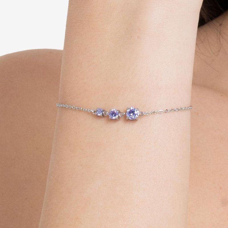 Luca Barra - Bracciale Donna Acciaio - Zirconi Viola - Elegante
