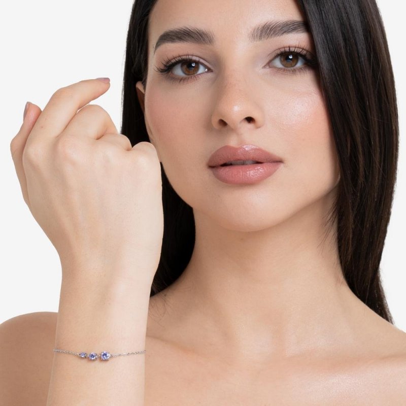Luca Barra - Bracciale Donna Acciaio - Zirconi Viola - Elegante