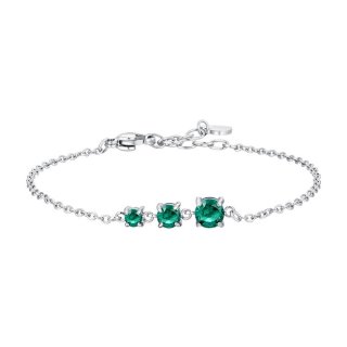 Luca Barra - Bracciale Donna Acciaio - Zirconi Verdi - Elegante