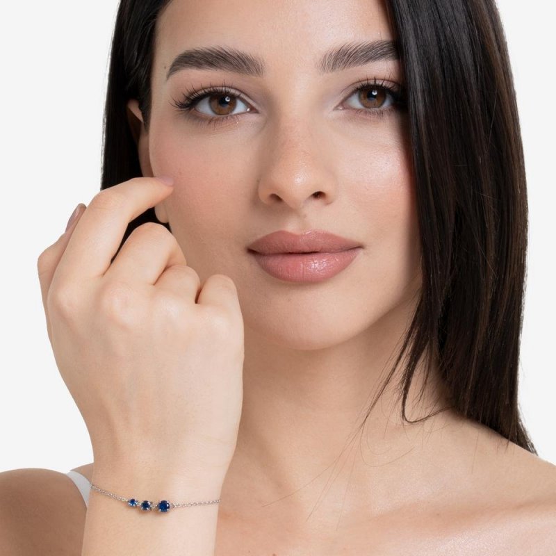 Luca Barra - Bracciale Donna Acciaio - Zirconi Blu - Elegante