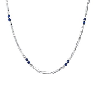 Luca Barra - Collana Uomo Acciaio - Pietre Lapis Blu