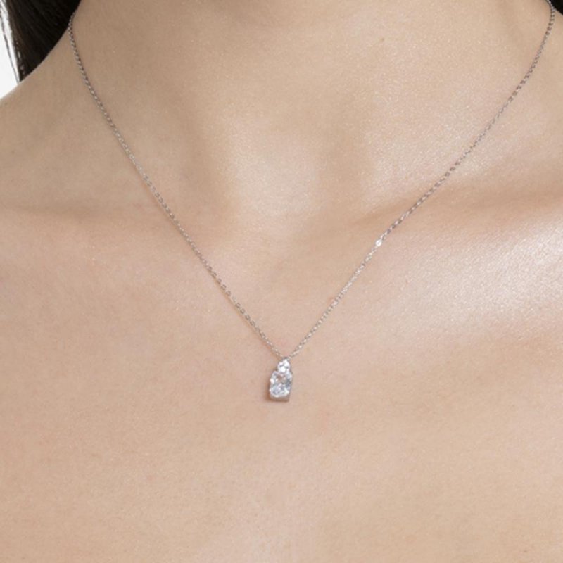 Luca Barra - Collana Donna Acciaio - Zirconi Bianchi - Elegante