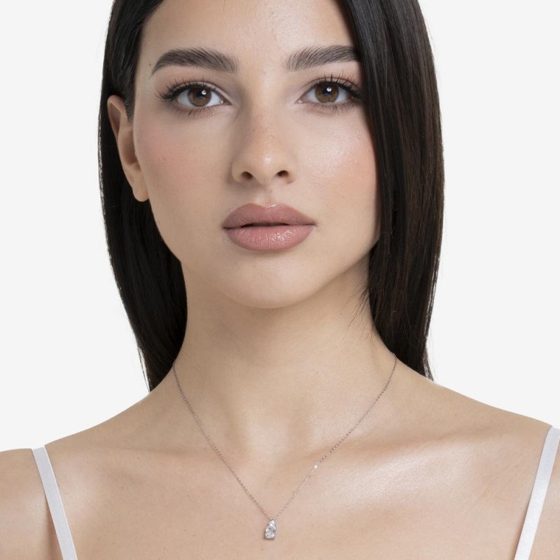 Luca Barra - Collana Donna Acciaio - Zirconi Bianchi - Elegante