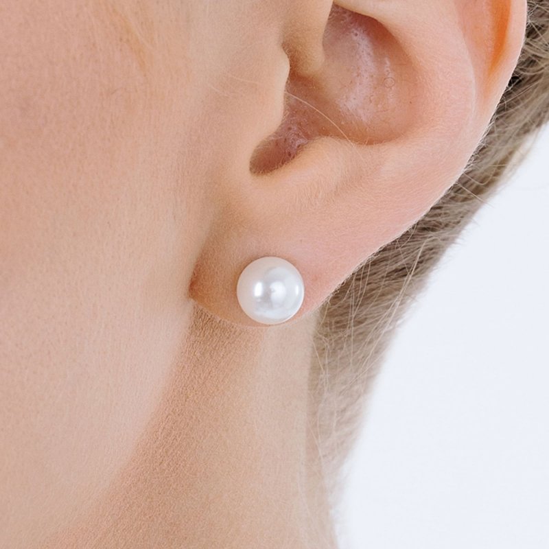 Luca Barra - Orecchini Donna Perla 4Mm - Acciaio Elegante