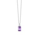 Luca Barra - Collana Donna Acciaio - Zirconi Viola - Zirconi Bianchi