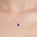 Luca Barra - Collana Donna Acciaio - Zirconi Viola - Zirconi Bianchi