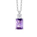 Luca Barra - Collana Donna Acciaio - Zirconi Viola - Zirconi Bianchi