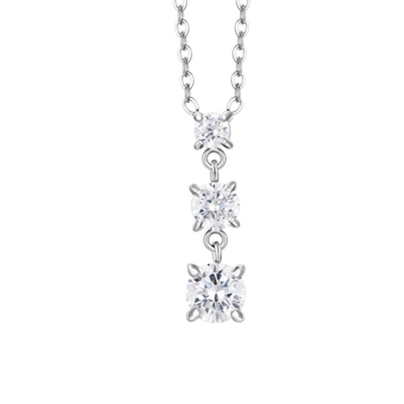 Luca Barra - Collana Donna Acciaio - Zirconi Bianchi - Elegante