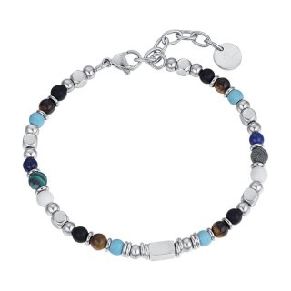 Luca Barra - Bracciale Uomo Acciaio - Occhio Di Tigre