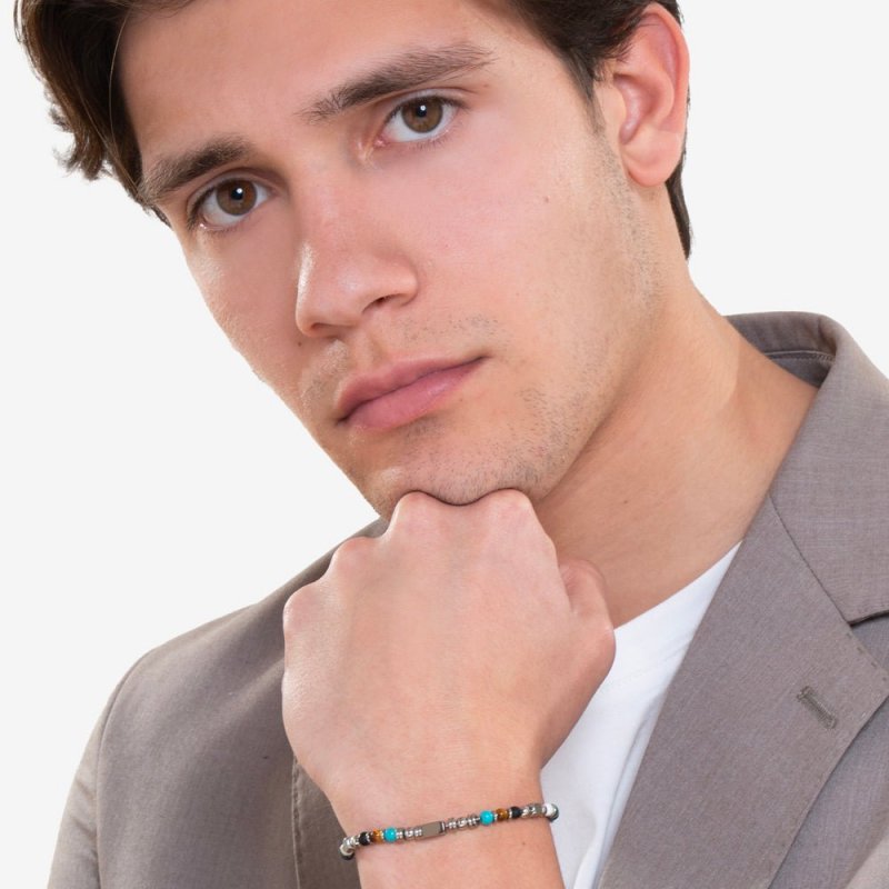 Luca Barra - Bracciale Uomo Acciaio - Occhio Di Tigre