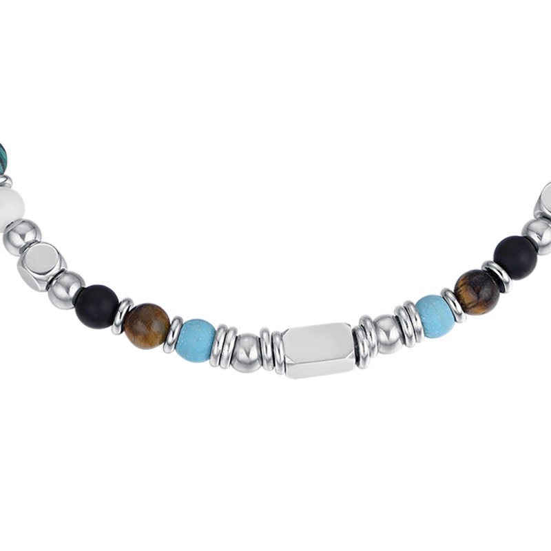 Luca Barra - Bracciale Uomo Acciaio - Occhio Di Tigre