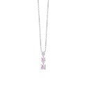 Luca Barra - Collana Donna Acciaio - Zirconi Rosa - Stile Elegante