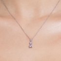 Luca Barra - Collana Donna Acciaio - Zirconi Rosa - Stile Elegante