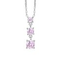 Luca Barra - Collana Donna Acciaio - Zirconi Rosa - Stile Elegante