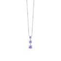 Luca Barra - Collana Donna Acciaio - Zirconi Viola - Elegante