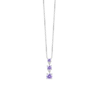 Luca Barra - Collana Donna Acciaio - Zirconi Viola - Elegante