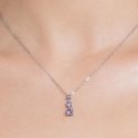 Luca Barra - Collana Donna Acciaio - Zirconi Viola - Elegante
