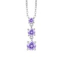 Luca Barra - Collana Donna Acciaio - Zirconi Viola - Elegante