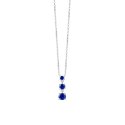 Luca Barra - Collana Donna Acciaio - Zirconi Blu - Eleganza