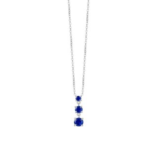 Luca Barra - Collana Donna Acciaio - Zirconi Blu - Eleganza