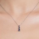 Luca Barra - Collana Donna Acciaio - Zirconi Blu - Eleganza