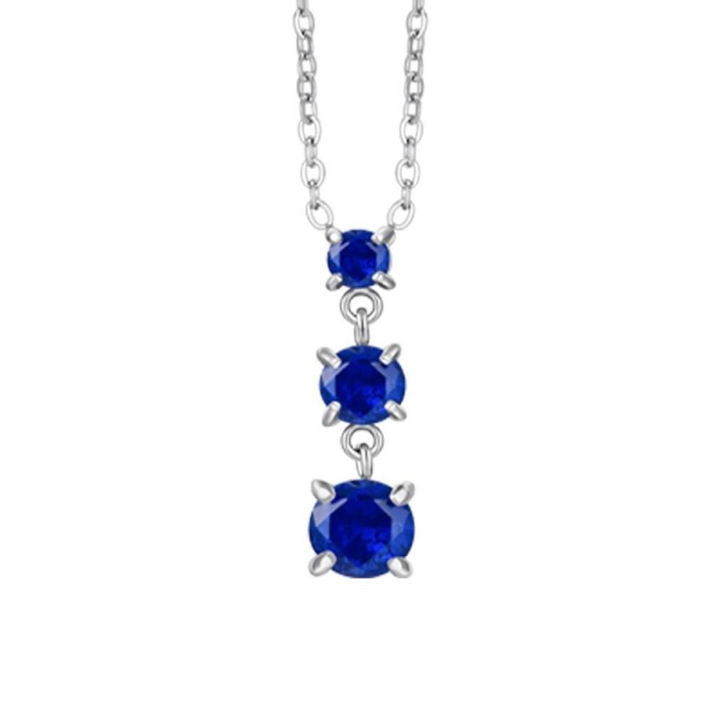 Luca Barra - Collana Donna Acciaio - Zirconi Blu - Eleganza