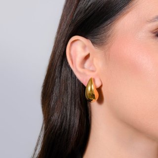 Luca Barra - Orecchini Donna Goccia - Acciaio Ip Gold - 16X26Mm