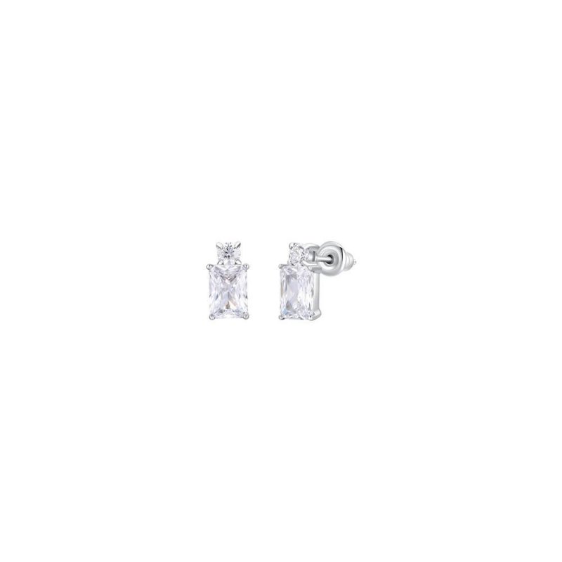 Luca Barra - Orecchini Donna Acciaio - Zirconi Bianchi - 10Mm