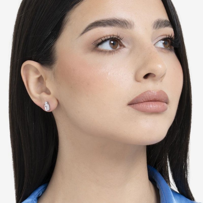 Luca Barra - Orecchini Donna Acciaio - Zirconi Bianchi - 10Mm