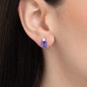 Luca Barra - Orecchini Donna Acciaio - Zirconi Viola - Zirconi Bianchi