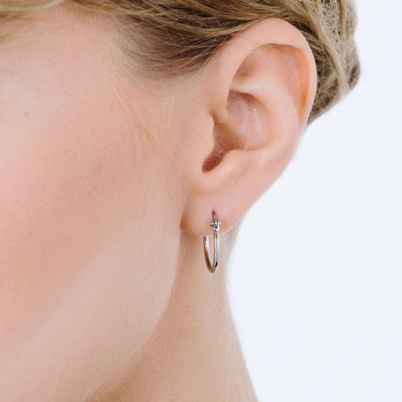 Luca Barra - Orecchini Cerchio Donna - Acciaio - Diametro 13 Mm