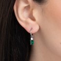 Luca Barra - Mono Orecchini Donna - Acciaio - Zirconi Verde E Bianchi