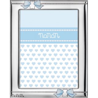 Nanan - Portafoto Fiocchetti Azzurri - Argento Pvd - 130X90Mm