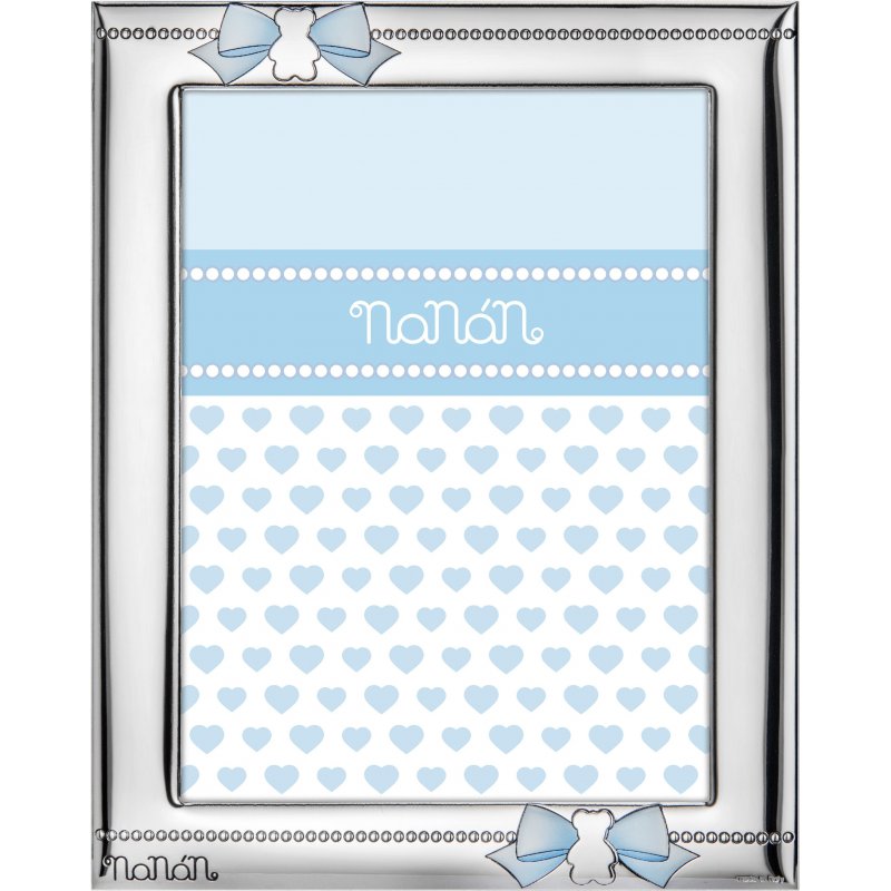 Nanan - Portafoto Fiocchetti Azzurri - Argento Pvd - 130X90Mm
