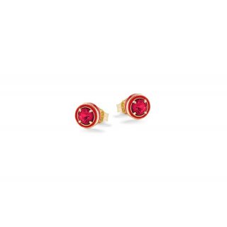 Nanan - Orecchini Pietra Rossa - Argento 925 - Placcato Oro