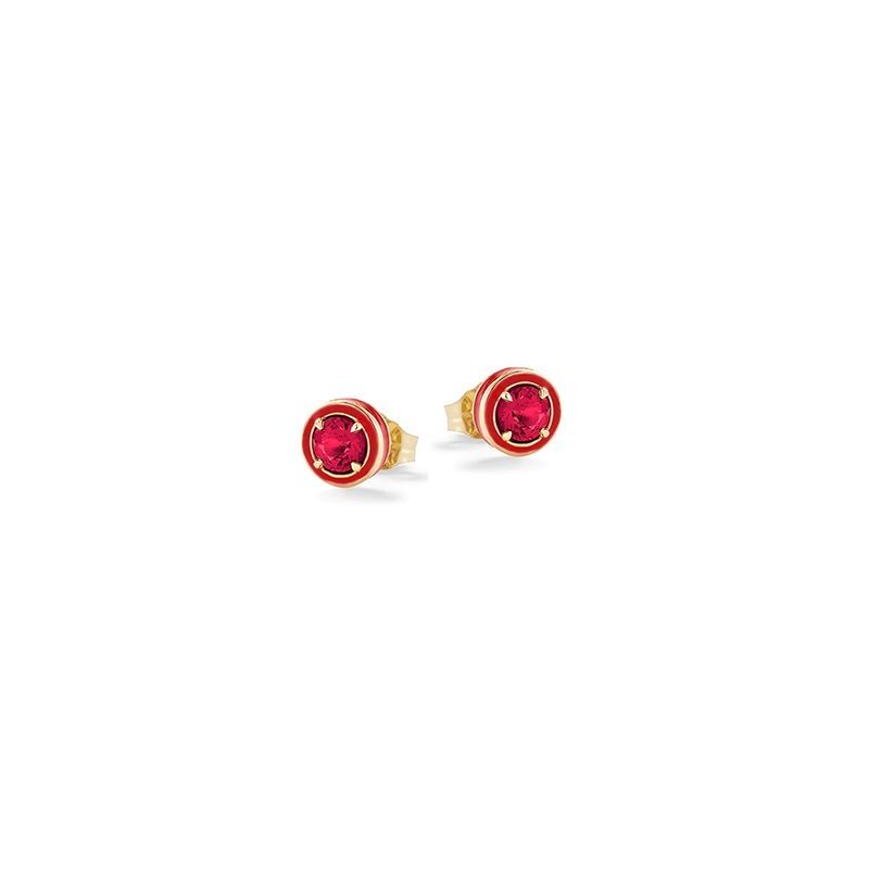 Nanan - Orecchini Pietra Rossa - Argento 925 - Placcato Oro