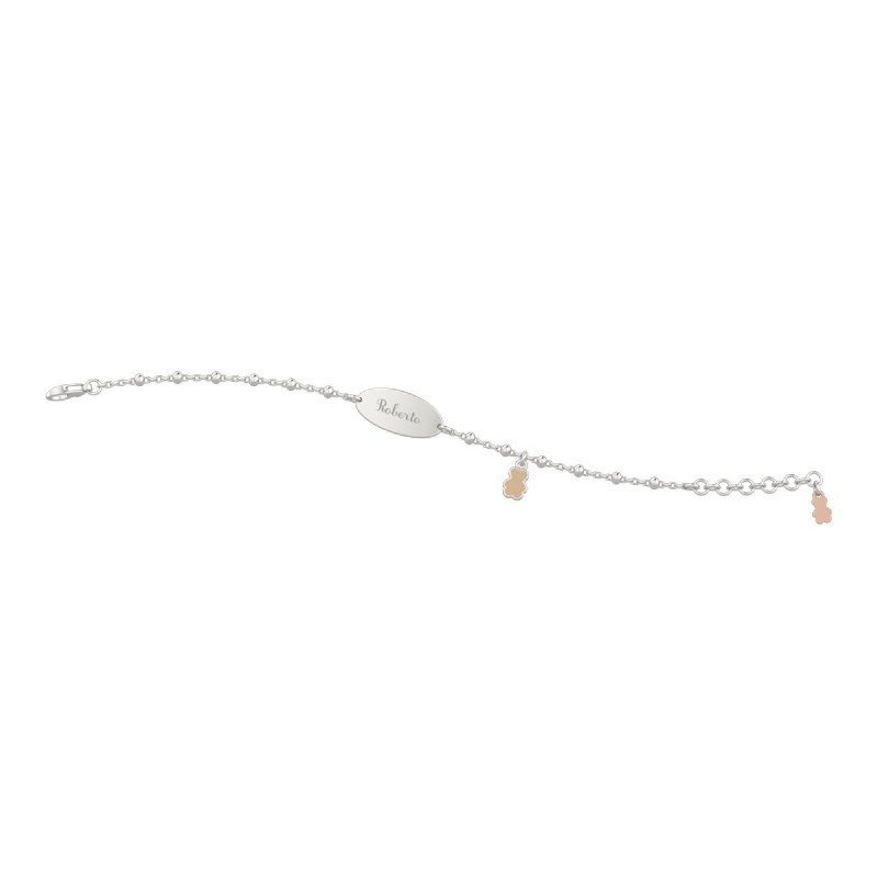 Nanan - Bracciale Bimbo Argento 925 - Targhetta Personalizzabile