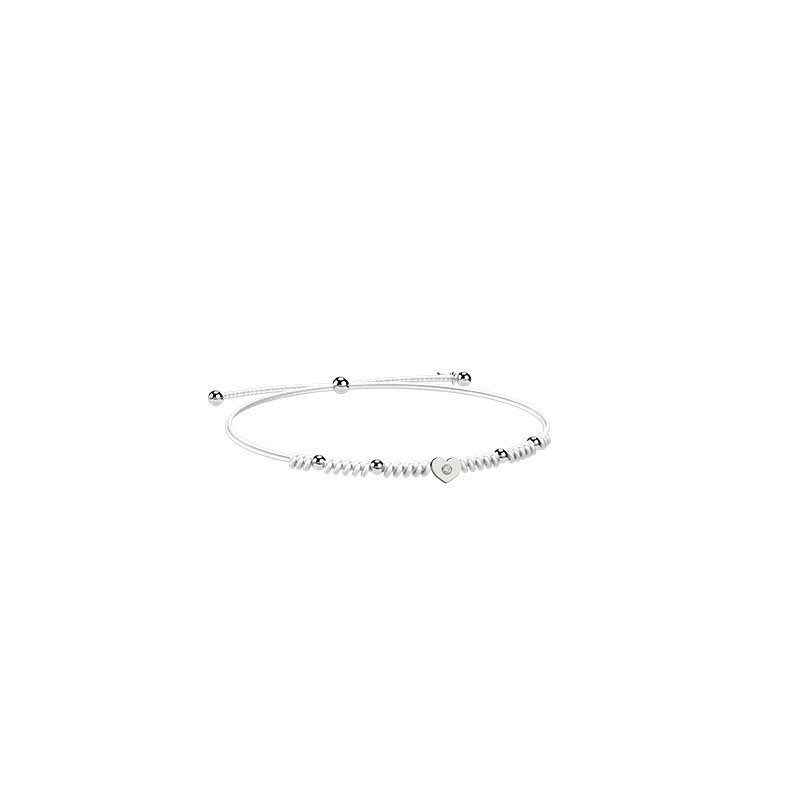 Nanan - Bracciale Cordino Cuore - Argento 925 - Bambini